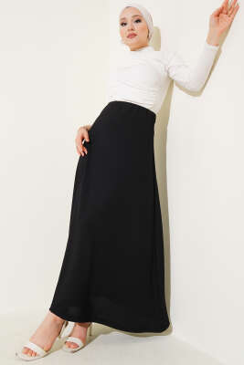 Bürümcük Kloş Etek Siyah - Uzun Etek