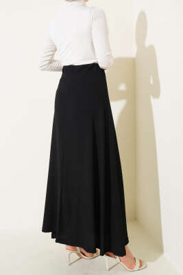 Bürümcük Kloş Etek Siyah - Uzun Etek