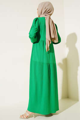 Bürümcük Kuşaksız Kumaş Elbise Benetton - Thumbnail