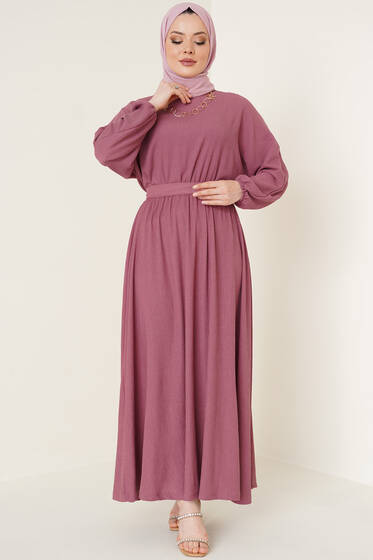 Bürümcük Mevlana Elbise Gül Kurusu - Tesettür Elbise