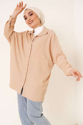 Bürümcük Salaş Gömlek Bej 