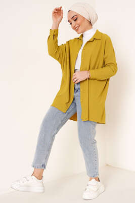 Bürümcük Salaş Gömlek Yağ Yeşili - Gömlek