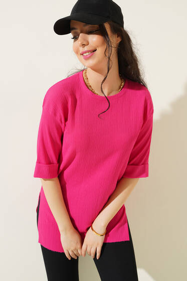 Bürümcük Tshirt Fuşya - Kadın Giyim Modelleri