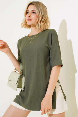 Bürümcük Tshirt Haki - Kadın Giyim Modelleri