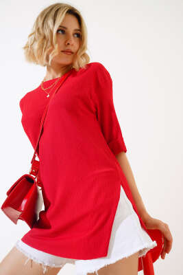 Bürümcük Tshirt Kırmızı - Kadın Giyim Modelleri