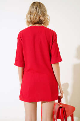 Bürümcük Tshirt Kırmızı - Kadın Giyim Modelleri