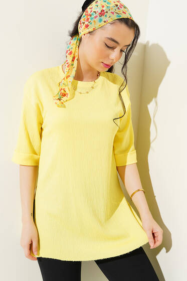 Bürümcük Tshirt Sarı - Kadın Giyim Modelleri