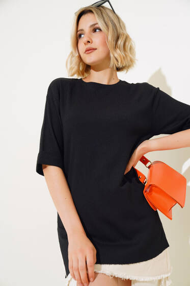 Bürümcük Tshirt Siyah - Kadın Giyim Modelleri