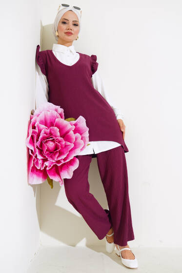 Bürümcük Üçlü Takım Menekşe - İKİLİ TAKIM