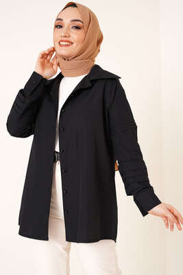 Buton Düğmeli Gömlek Siyah 