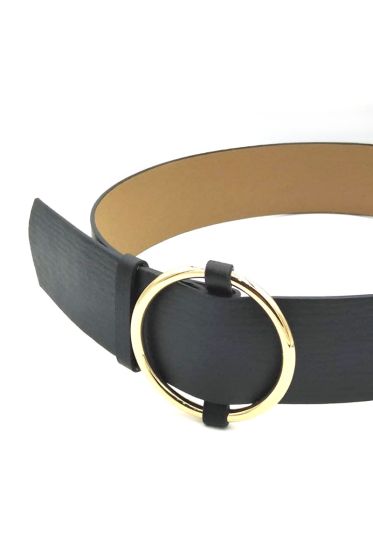 Büyük Halka Tokalı Siyah Kemer - Deri Kemer