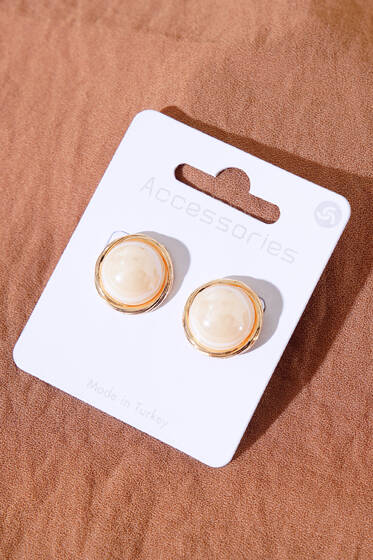 Büyük İnci Küpe Gold - Küpe