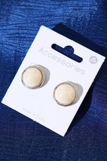 Büyük İnci Küpe Gümüş - Küpe