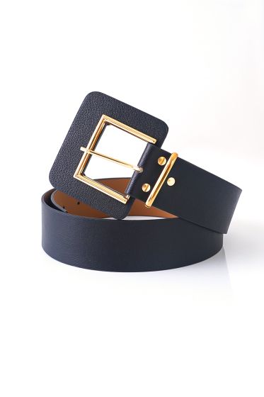 Büyük Kare Tokalı Siyah Kemer - Deri Kemer