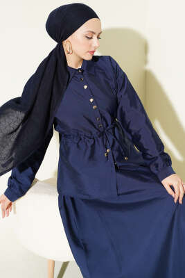Büzgü Detaylı Paraşüt İkili Takım Lacivert - HBS
