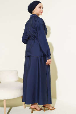 Büzgü Detaylı Paraşüt İkili Takım Lacivert - İkili Takım