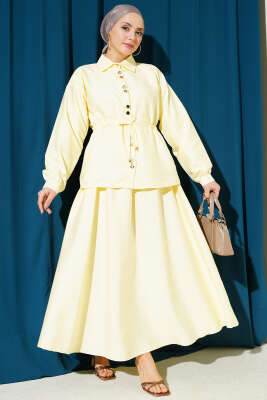 Büzgü Detaylı Paraşüt İkili Takım Sarı - HBS