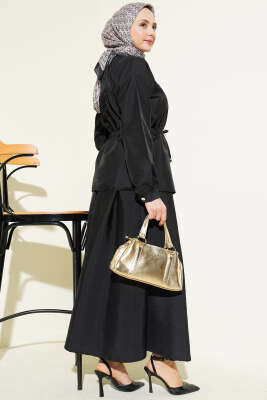 Büzgü Detaylı Paraşüt İkili Takım Siyah - İkili Takım