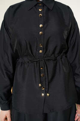 Büzgü Detaylı Paraşüt İkili Takım Siyah - İkili Takım