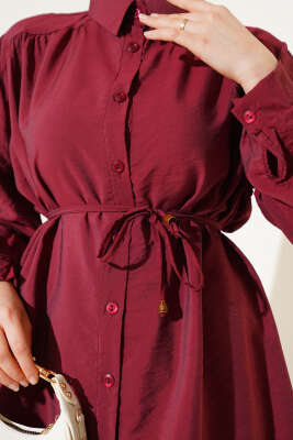 Büzgülü İp Kuşaklı Basic İkili Takım Bordo - 700-1000 TL Ürünler