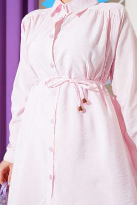 Büzgülü İp Kuşaklı Basic İkili Takım Pembe - 700-1000 TL Ürünler