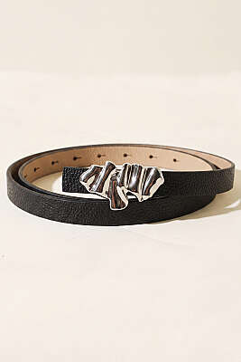 Büzgülü Metal Tokalı Kemer Siyah Gümüş - DESREE KEMER