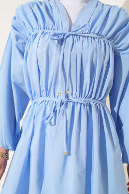 Büzgülü Önden Bağlamalı Kimono Bebe Mavi - 300-500 TL Ürünler