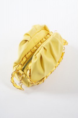 Büzgülü Sarı Çanta - Thumbnail
