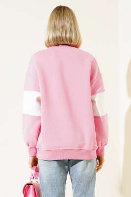 California Baskılı Üç İplik Sweatshirt Pembe - Kadın Giyim Modelleri