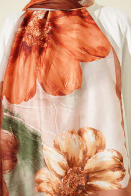 Camellia Desen Şal Taba - Başörtüsü