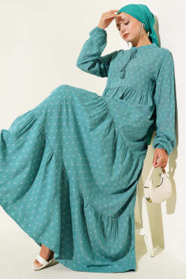 Çapa Desenli Kat Elbise Mint 