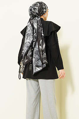 Çapraz Detaylı İp Kuşaklı Gömlek Siyah - Gömlek