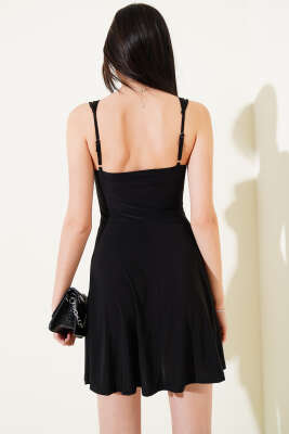 Çapraz İp Askılı Sandy Mini Elbise Siyah - Kadın Giyim Modelleri