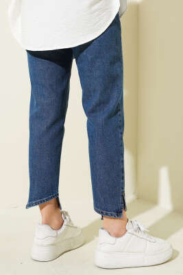 Çapraz Paça Mom Jeans Pantolon Koyu Mavi - 300-500 TL Ürünler