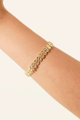 Çarpı Şeritli Bileklik Gold - KONYALI BİJUTERİ