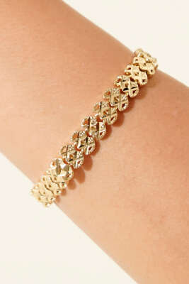 Çarpı Şeritli Bileklik Gold - Bileklik