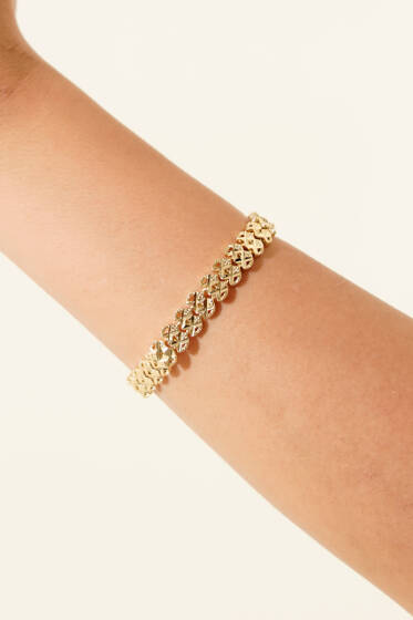 Çarpı Şeritli Bileklik Gold - Günün Seçilenleri