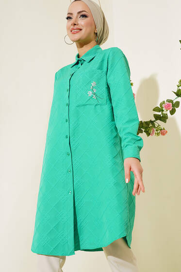 Cebi Çiçek Taşlı Tunik Benetton - Tunik