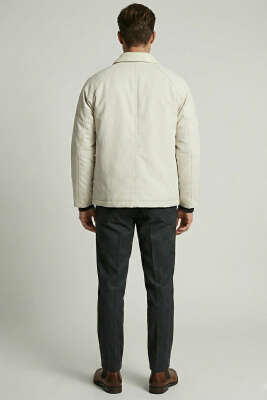 Cebi Kapaklı Kafide Yaka Erkek Mont Taş - Erkek Mont