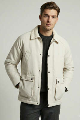 Cebi Kapaklı Kafide Yaka Erkek Mont Taş - BY MAMİ