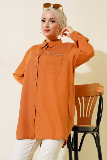 Cebi Taş Detaylı Tunik Taba - Tunik