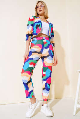 Ceket Pantolon Takım Gökkuşağı - Kadın Giyim Modelleri