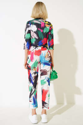 Ceket Pantolon Takım Kırmızı Yeşil - Kadın Giyim Modelleri