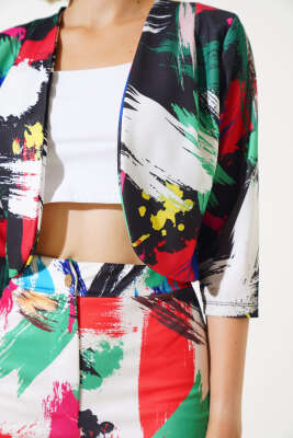 Ceket Pantolon Takım Kırmızı Yeşil - Kadın Giyim Modelleri