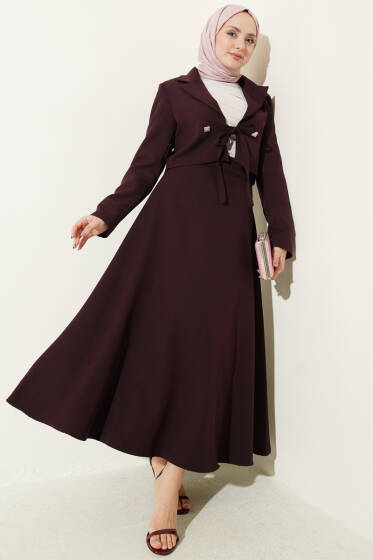 Ceketli Bağlamalı İkili Takım Burgonya - İkili Takım