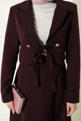 Ceketli Bağlamalı İkili Takım Burgonya - İkili Takım