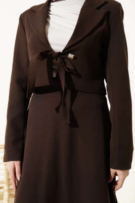 Ceketli Bağlamalı İkili Takım Kahve - İkili Takım