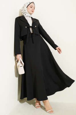 Ceketli Bağlamalı İkili Takım Siyah - MD TREND