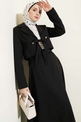 Ceketli Bağlamalı İkili Takım Siyah - İkili Takım