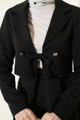 Ceketli Bağlamalı İkili Takım Siyah - İkili Takım